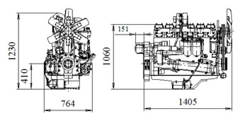 габаритные размеры двигателя 6Т 370.02.03