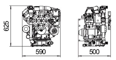 габаритные размеры двигателя 2М 365