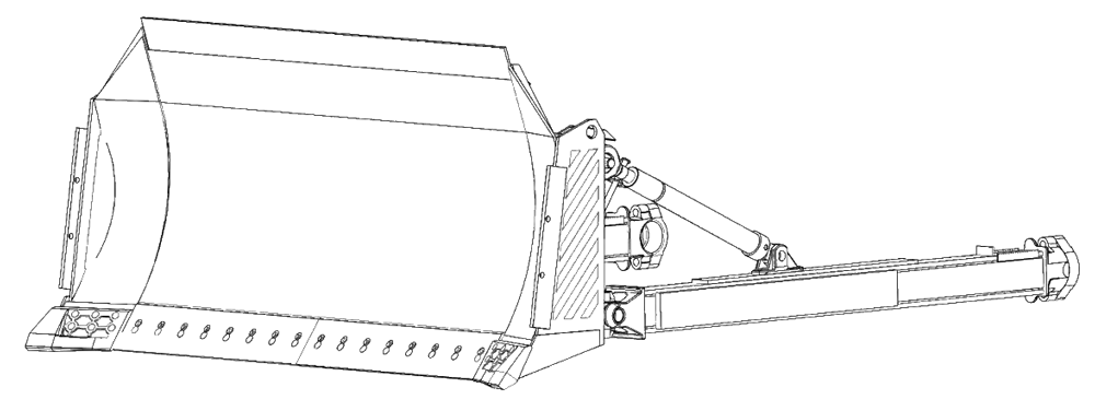 Бульдозерное оборудование Е1 (вид спереди)