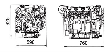 габаритные размеры двигателя 6М 366