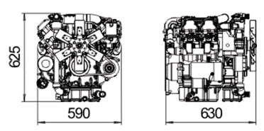 габаритные размеры двигателя 4М 364